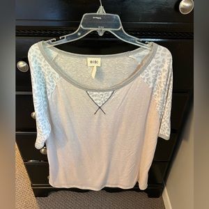 NWT Light pink shirt with cheetah print sleeves